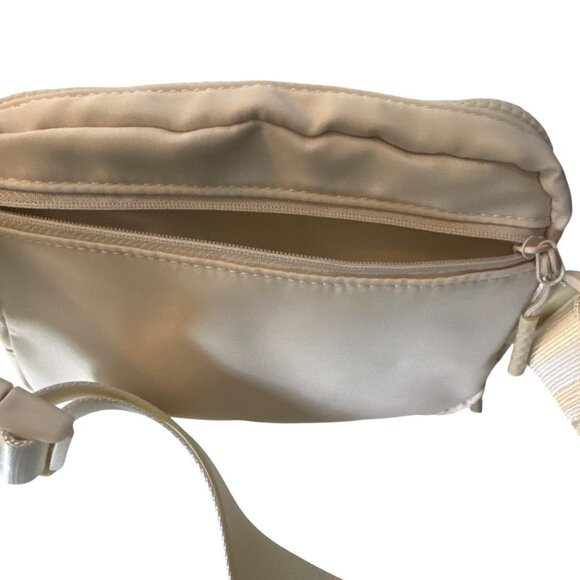 Cream Nylon Belt Bag With Adjustable Strap & Multiple Pockets - Picture 3 of 5